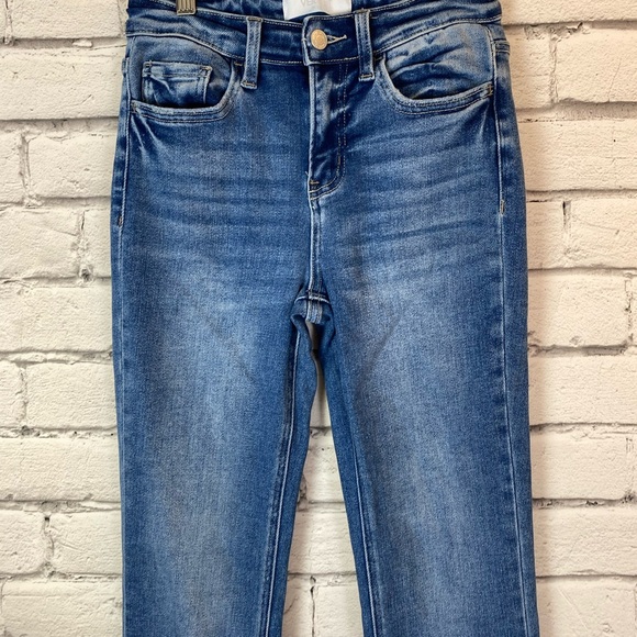 Vervet Blue Jeans By Flying Monkey High Rise Slim Jeans Distressed Size 25 NWOT - Picture 3 of 10